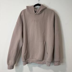 Comfrt Unisex Fleece Hoodie Sweatshirt Beige Light Brown XL Chest Logo